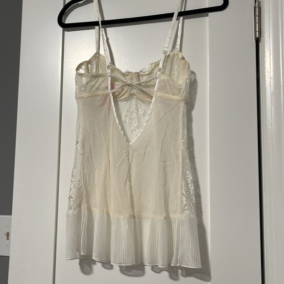 NWT Vintage Sz 34 B white sheer chemise with thong - Picture 4 of 6